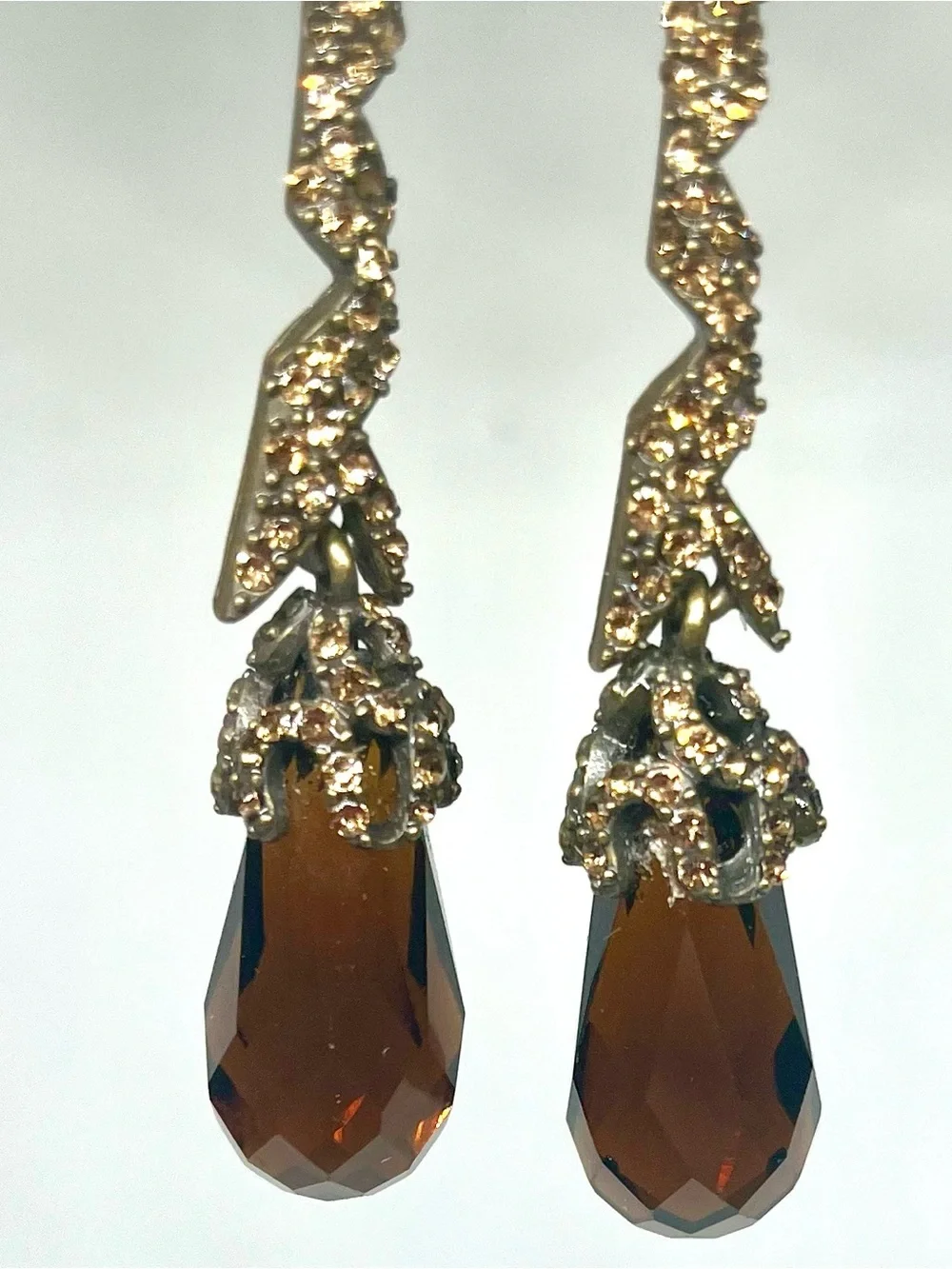 Christian Siriano Silver Crystal Chain Drop Earrings